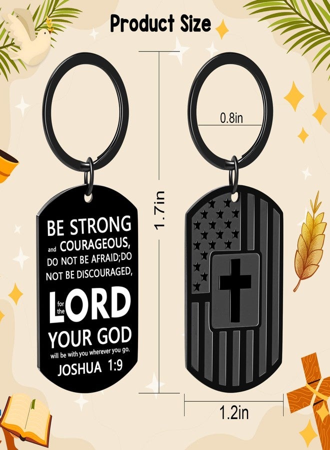 Joyline Religious Christian Gifts for Men Women Teens Bible Verse Joshua 1:9 Cross Keychain First Communion Baptism Confirmation Gifts - Image 2